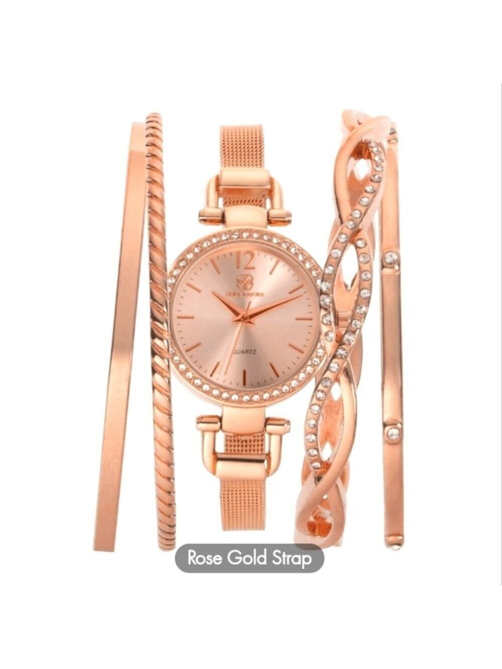 DAISY FUENTES ROSE GOLD WATCH BRACELET SET